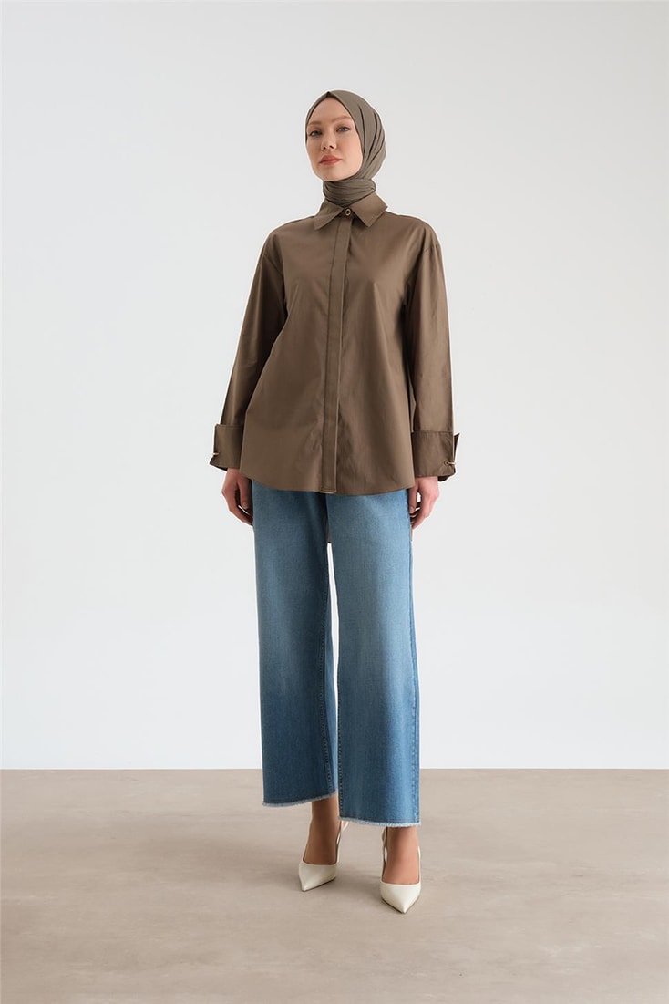 Armine Cuff Ring Oversize Shirt 24Y3520 Khaki