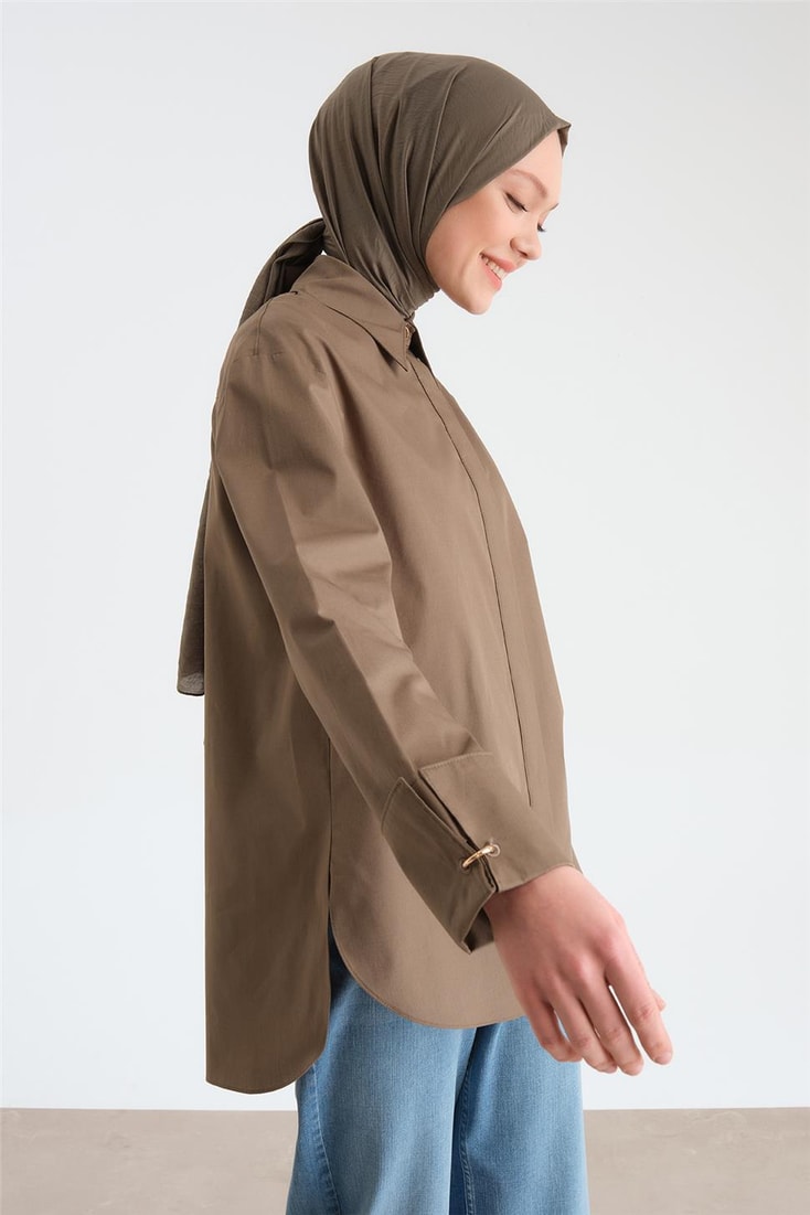 Armine Cuff Ring Oversize Shirt 24Y3520 Khaki