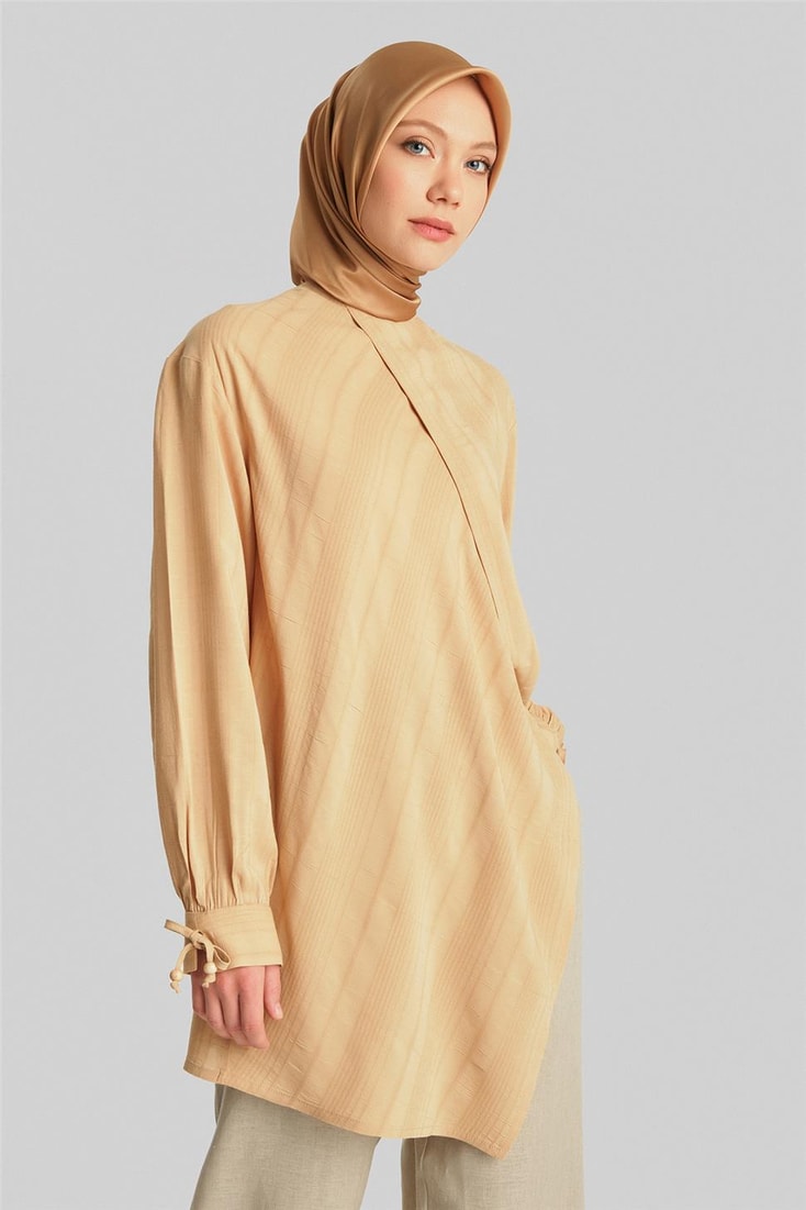 Armine Texture Striped Tunic 24Y4019 Camel