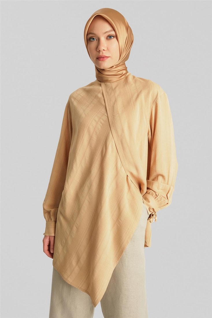 Armine Texture Striped Tunic 24Y4019 Camel