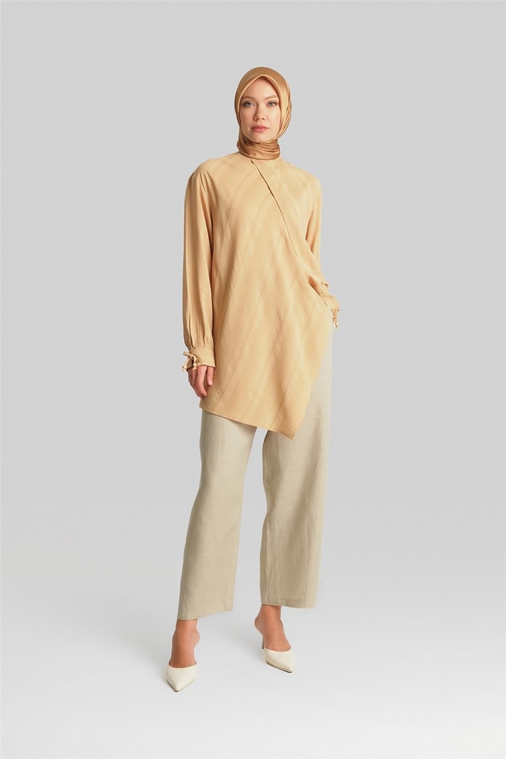 Armine Texture Striped Tunic 24Y4019 Camel
