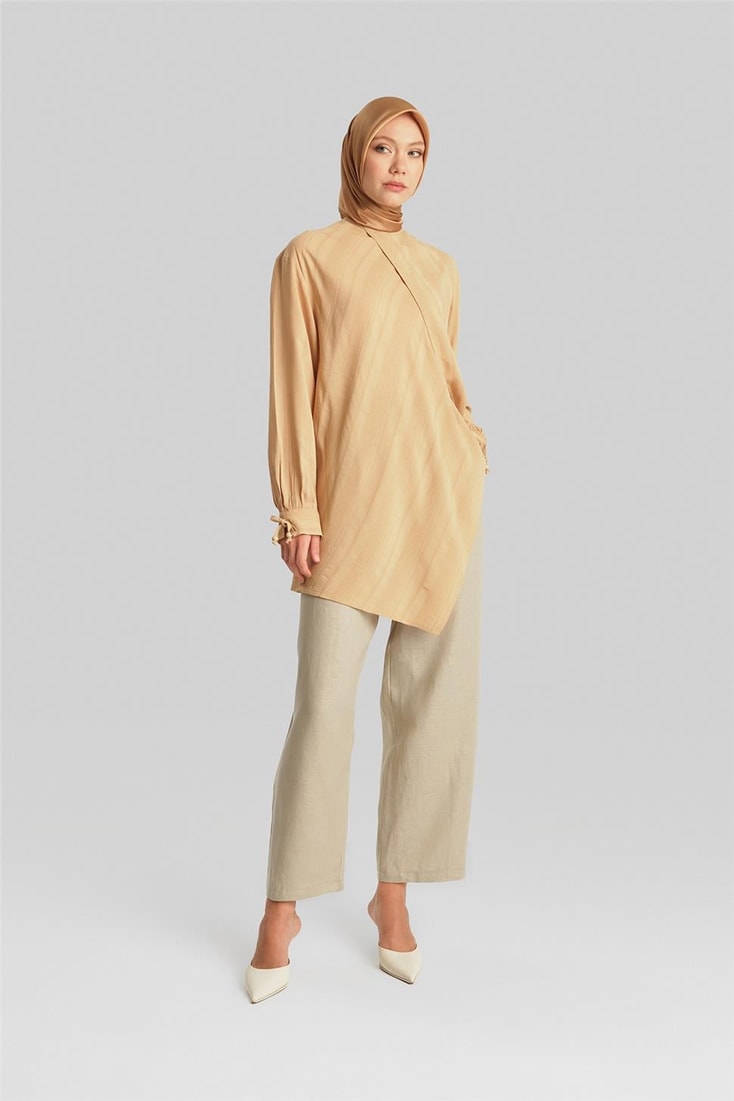 Armine Texture Striped Tunic 24Y4019 Camel