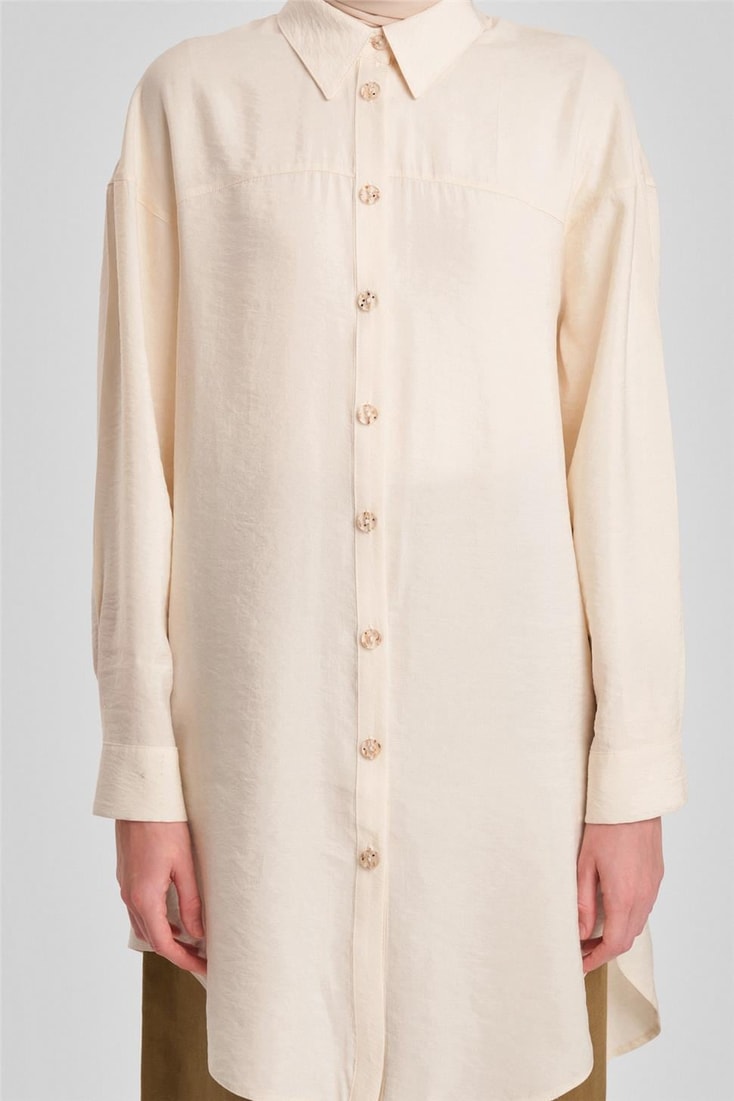 Armine Natural Buttoned Modal Tunic 24Y4024 Moonstone