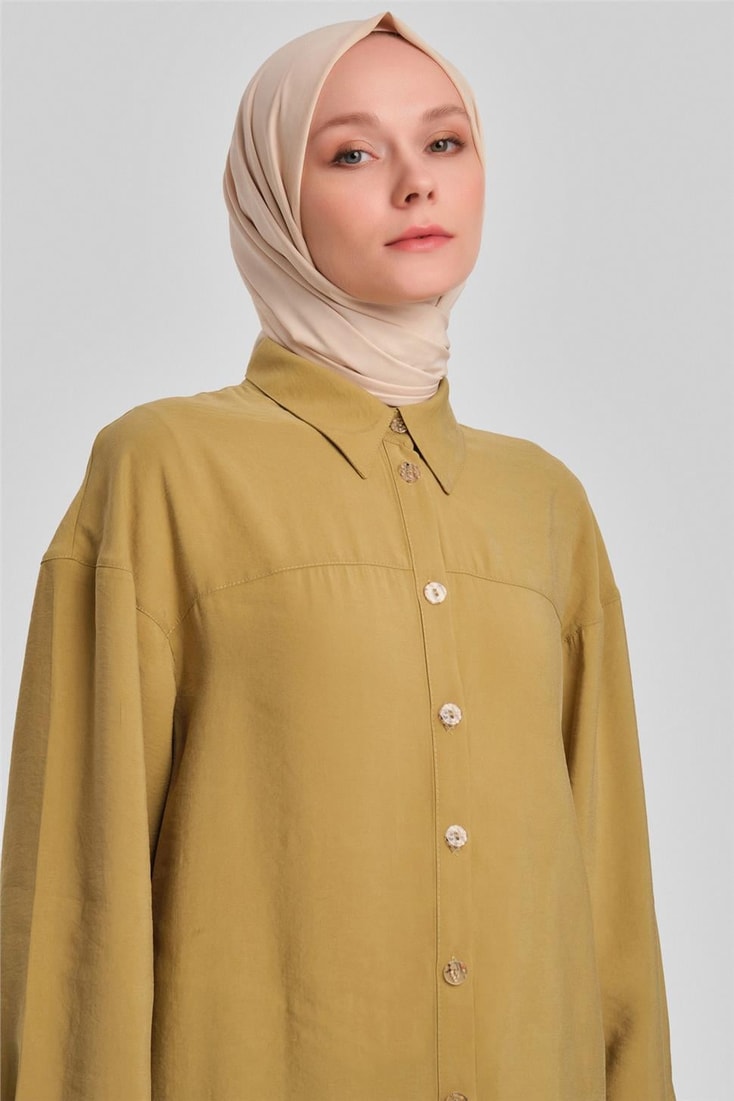 Armine Natural Buttoned Modal Tunic 24Y4024 Olive
