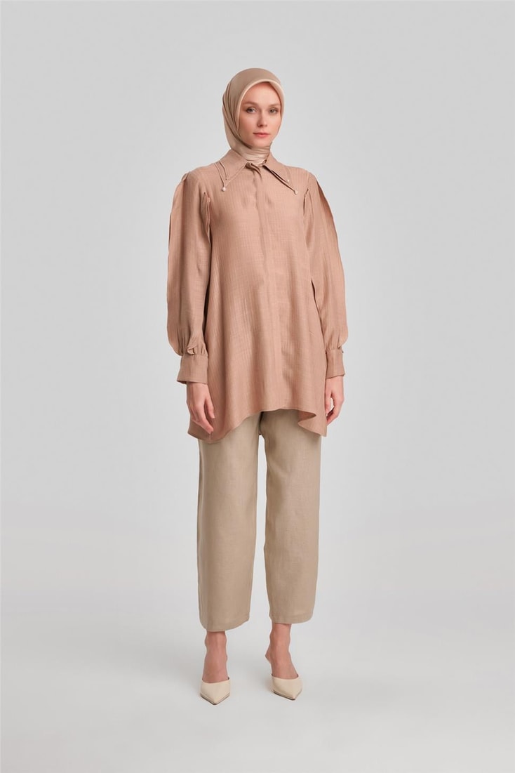 Armine Ruffle Tunic 24Y4032 Camel