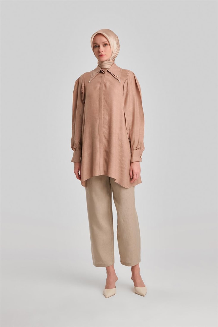 Armine Ruffle Tunic 24Y4032 Camel