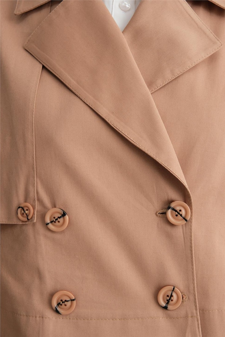 Armine Short Trenchcoat Cotton Jacket 24Y5401 Camel