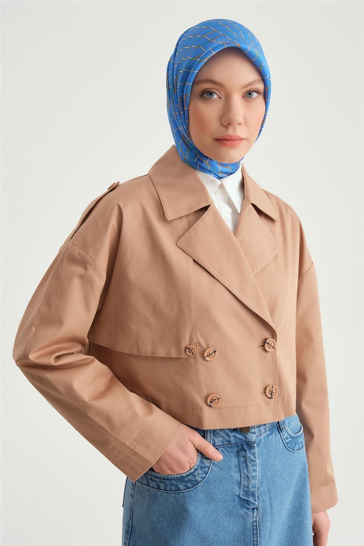 Armine Short Trenchcoat Cotton Jacket 24Y5401 Camel
