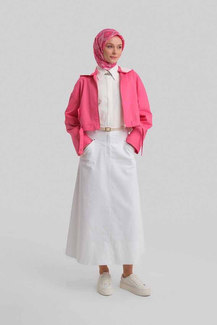 Armine Removable Hooded and Belted Cotton Jacket 24Y5406 Orchid
