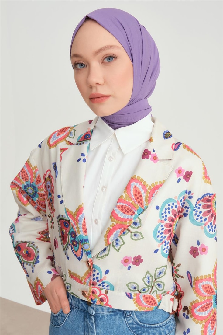 Armine Waist Buckled Patterned Jacket 24Y5407 Pink