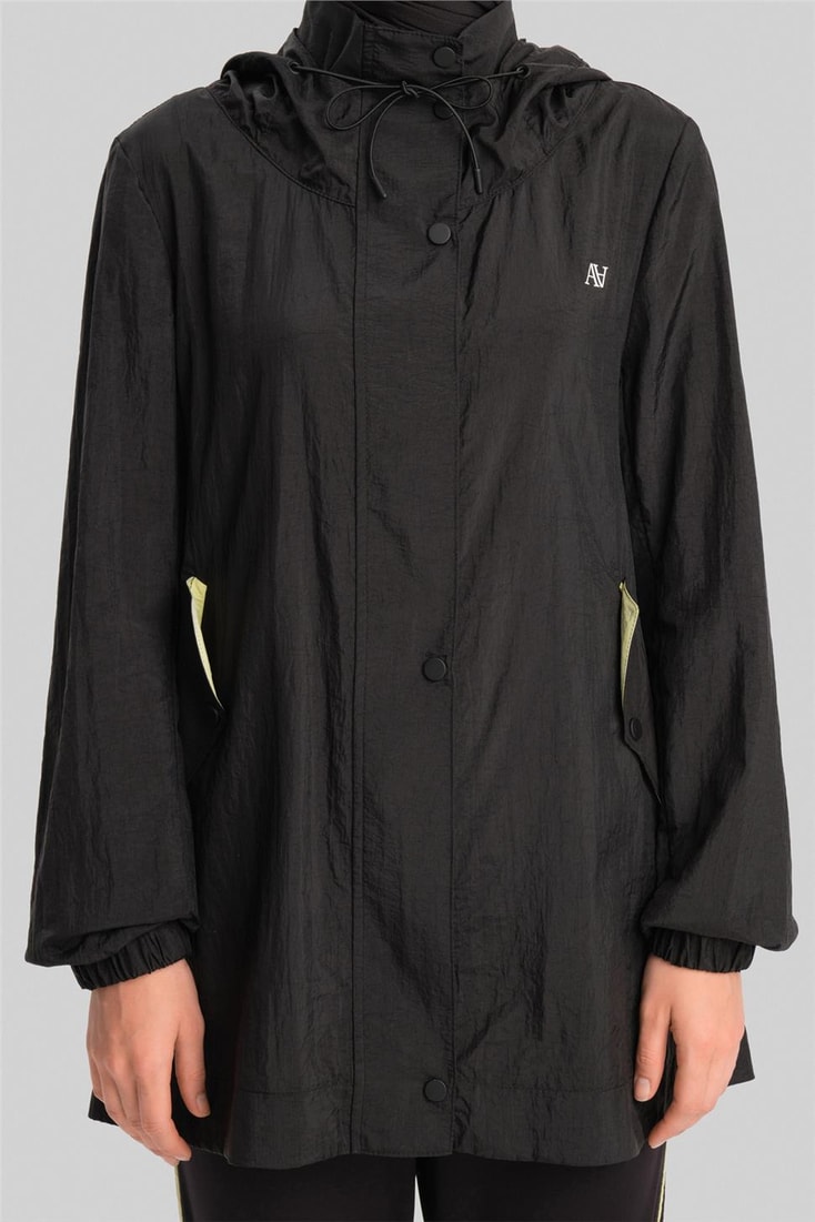 Armine Hooded and Allerli Active Short Raincoat 24Y5413 Black