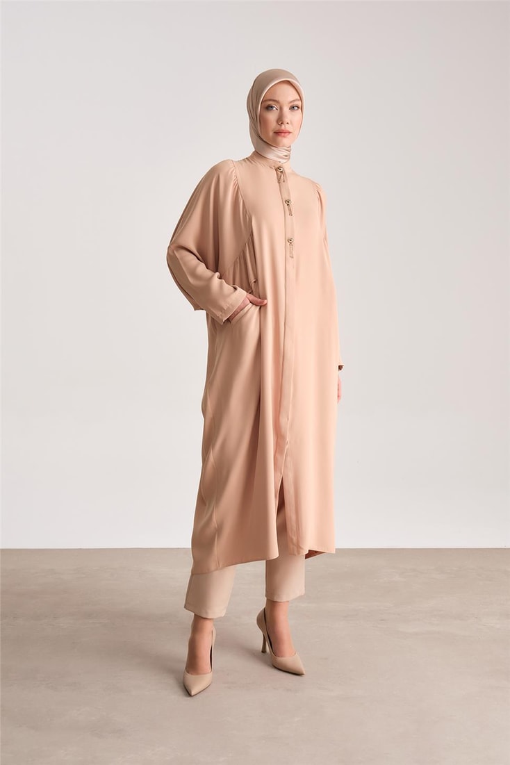 Armine Gold Accessory Oversize Abaya 24Y5501 Biscuit