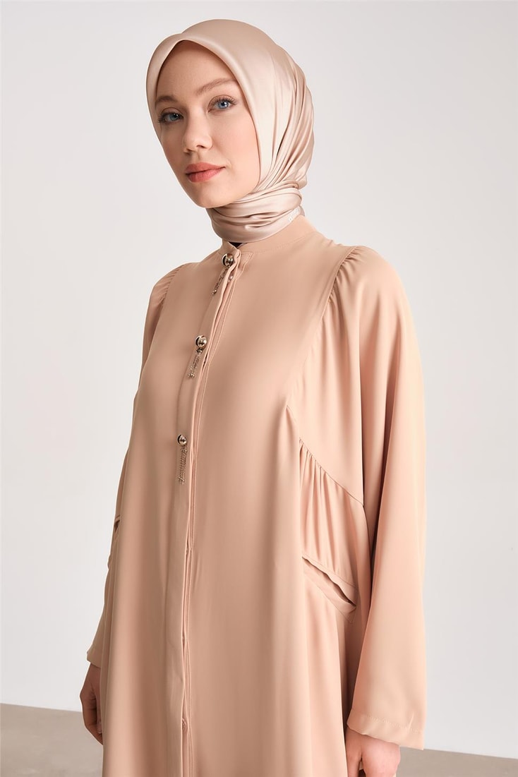 Armine Gold Accessory Oversize Abaya 24Y5501 Biscuit