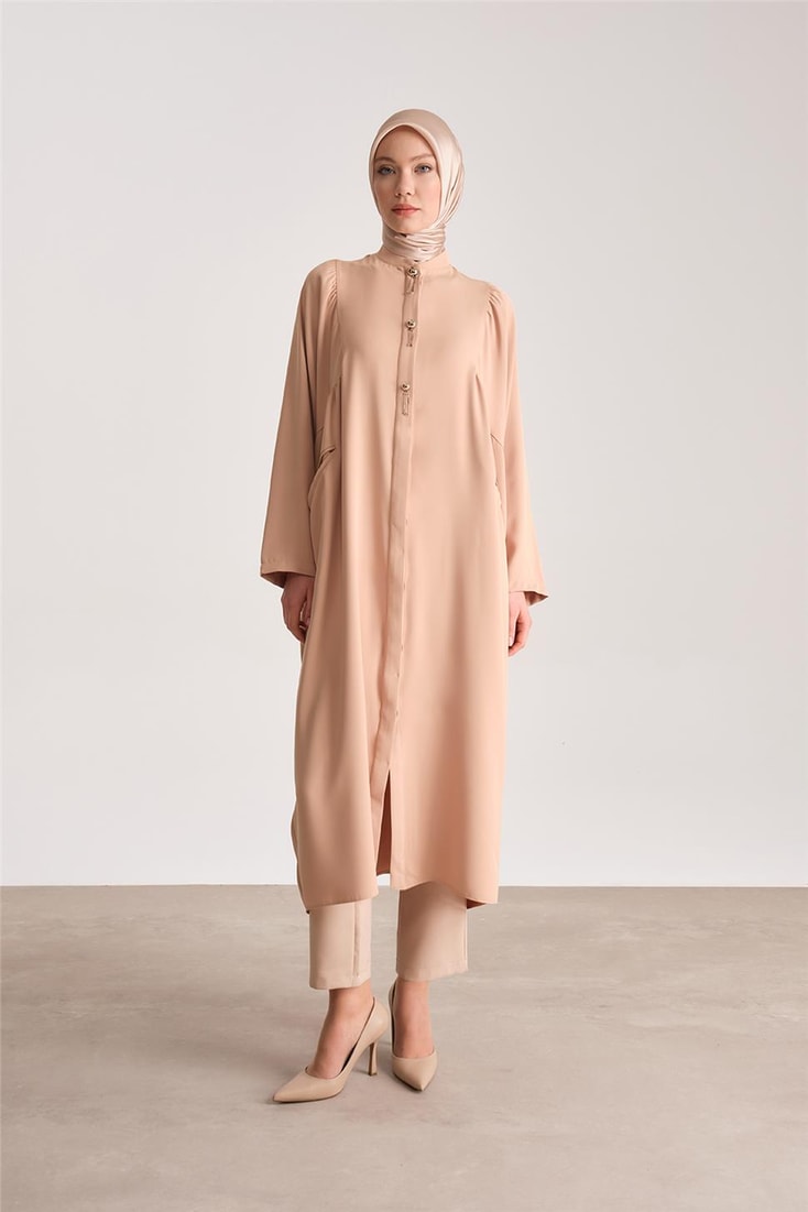 Armine Gold Accessory Oversize Abaya 24Y5501 Biscuit