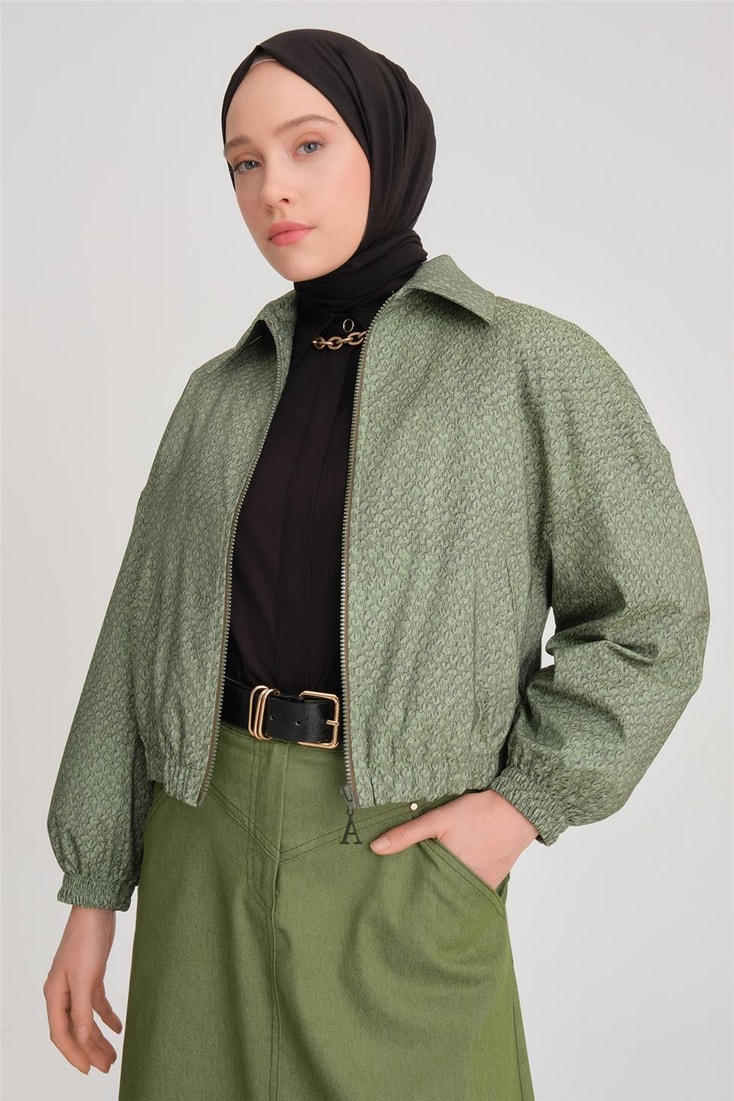 Armine Printed Bomber Jacket 24Y5507 Green