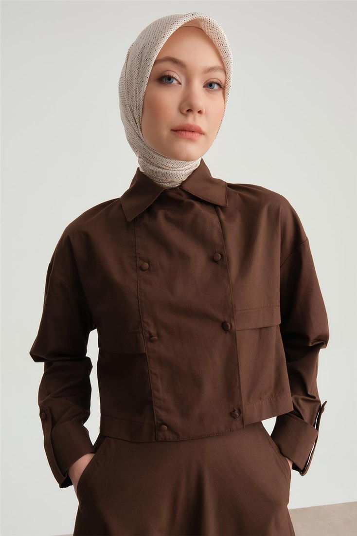 Armine Jacket Look Cotton Skirt Suit 24Y6801 Bitter Brown
