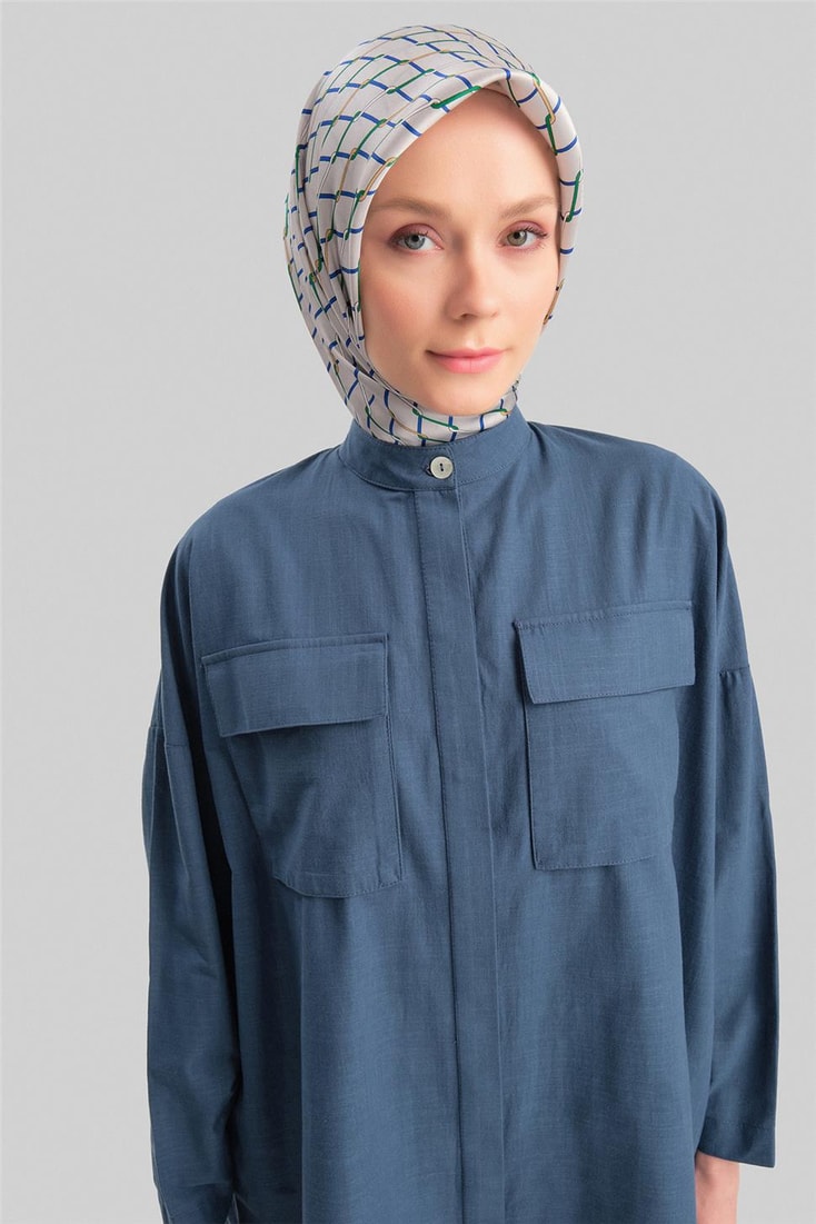 Armine Seyyar Manşetli Takım 24Y6818 İndigo