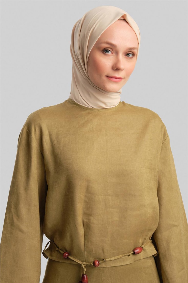 Armine Keten Etekli Takım 24Y6829 Zeytin