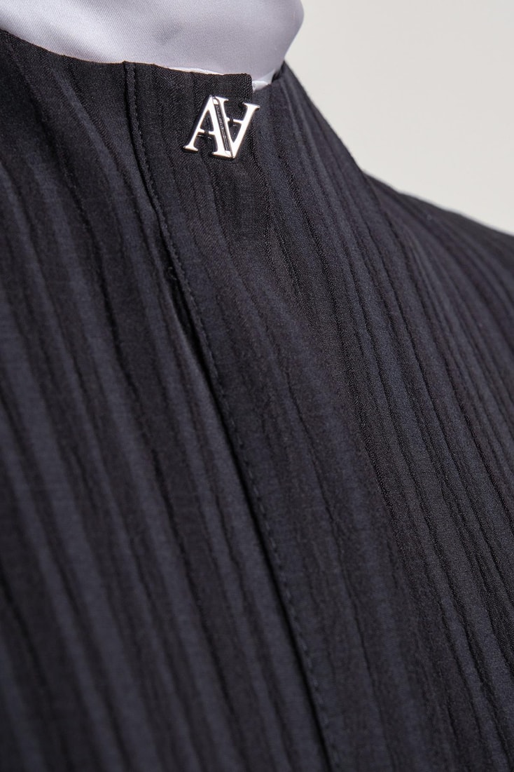 Armine Textured Viscose Abaya with Adjustable Sleeves 24Y8801 Black
