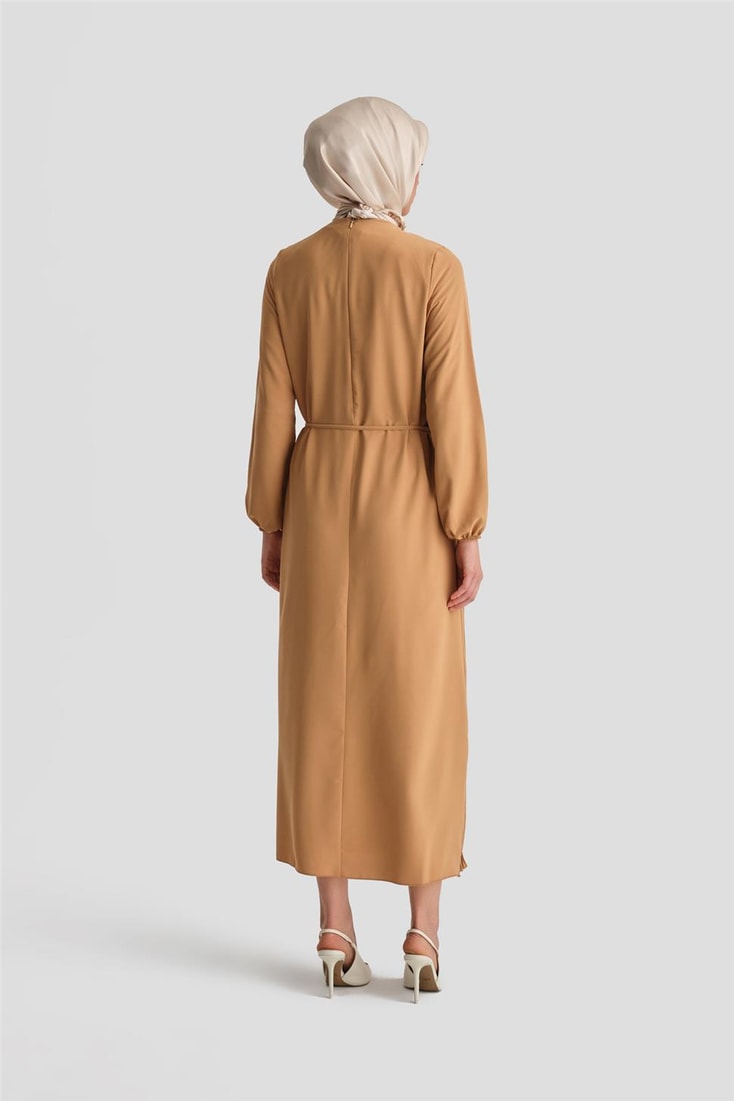 Armine Piliseli Elbise 24Yd9435 Camel