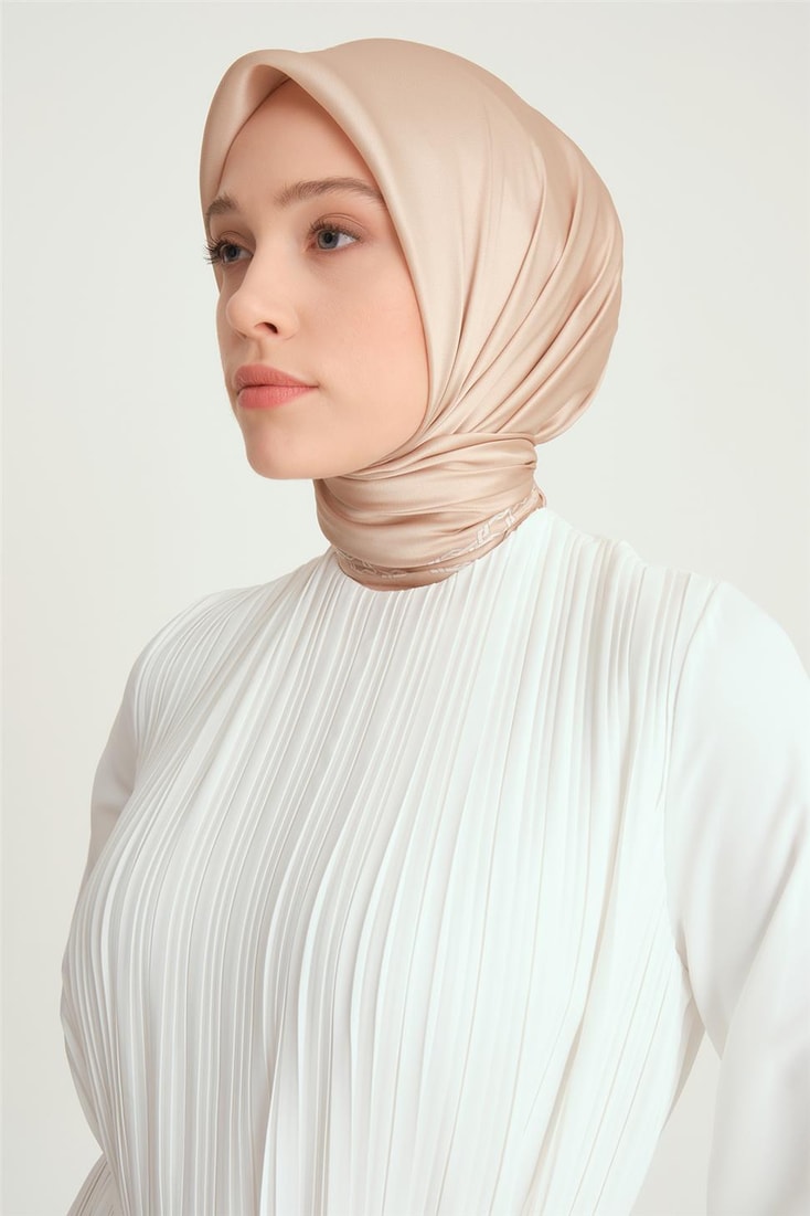 Armine Piliseli Elbise 24Yd9435 Ekru