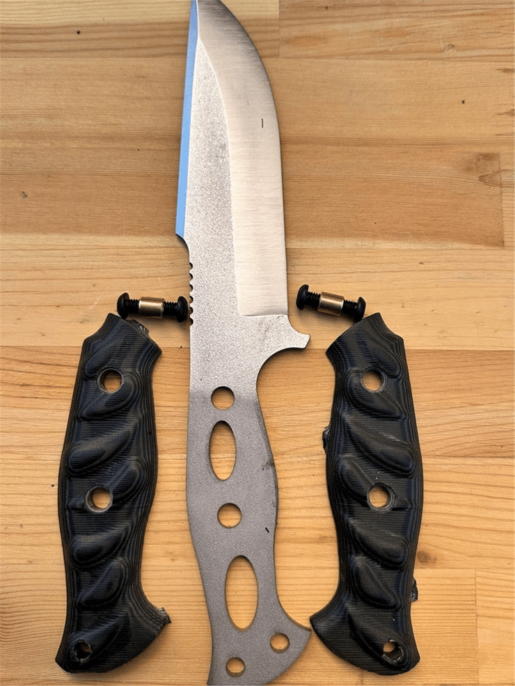 N690 Knife Making Kit 02, Blade, Handle and Screws