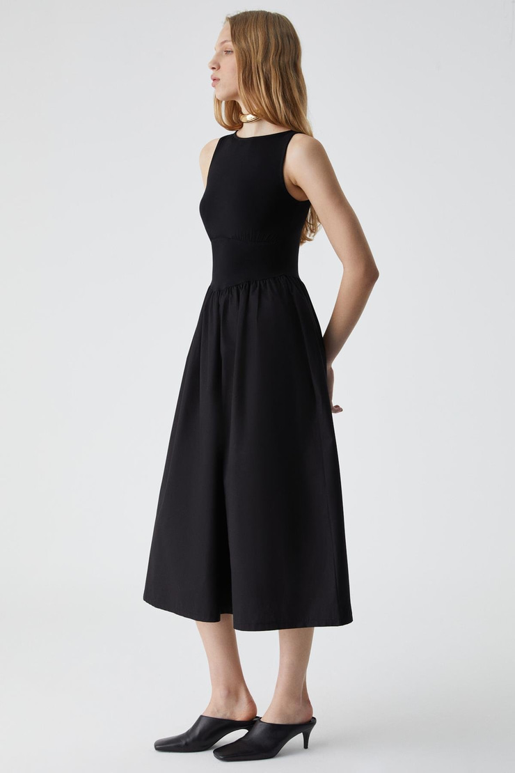 AIRE Kadın Bisiklet Yaka Kolsuz Astarlı Siyah Elbise