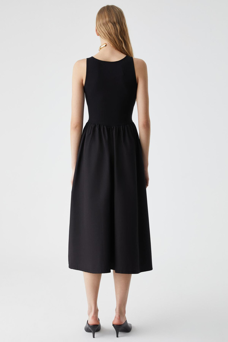 AIRE Kadın Bisiklet Yaka Kolsuz Astarlı Siyah Elbise