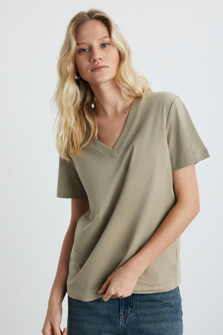 ALINE Kadın Bej T-Shirt