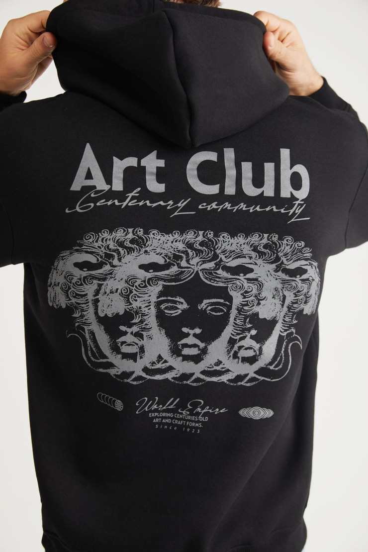 ANDREAS  Relaxed Siyah Tekli Sweatshirt