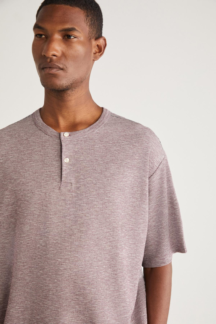 ANDREJ Basic Relaxed Mor Tekli T-Shirt