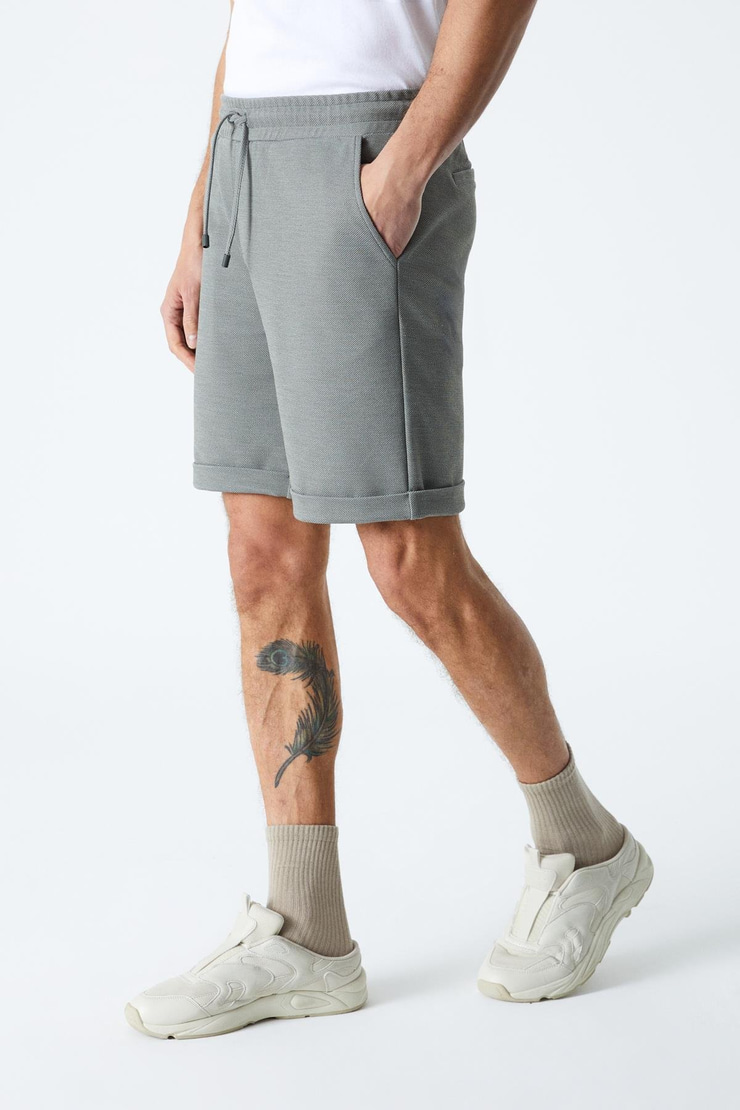 ARDIAN Erkek Comfort Fit Cepli Kordonlu Lastikli Bel Yeşil Şort & Bermuda