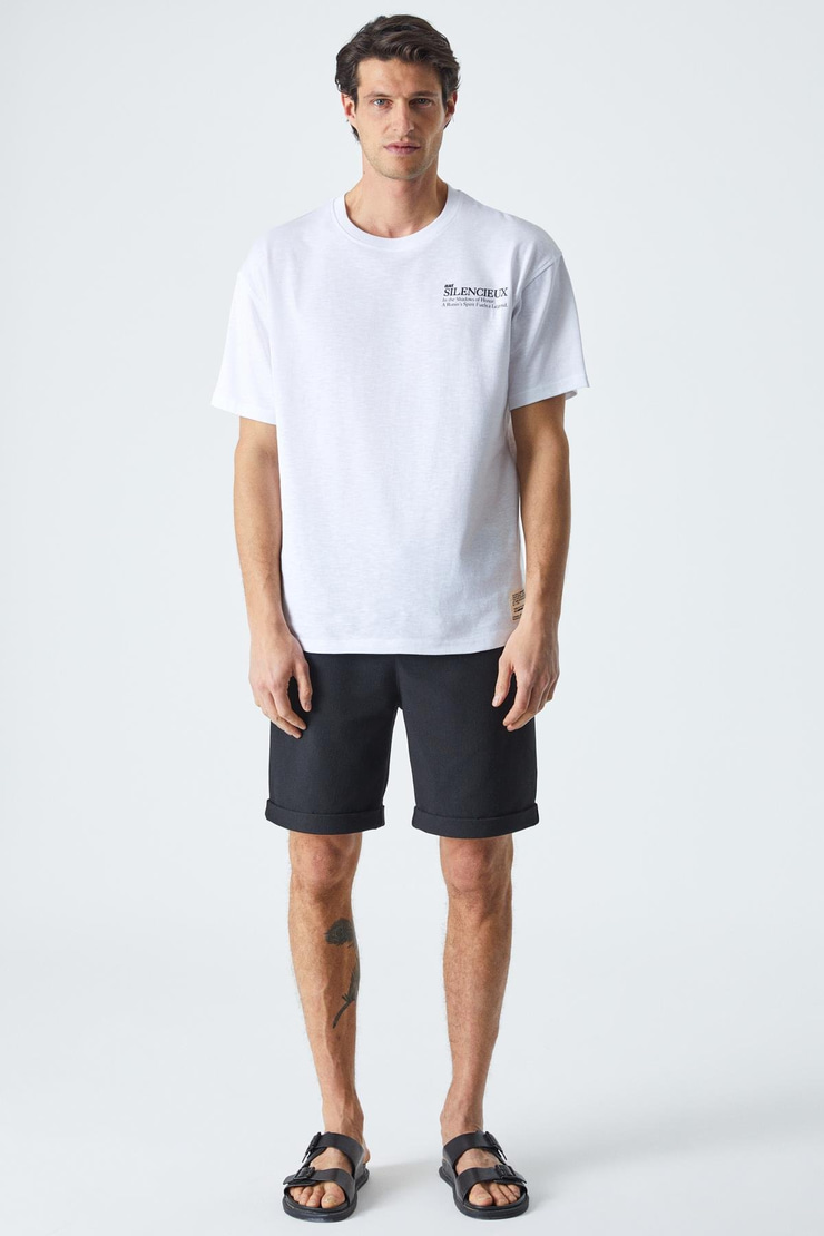 ARDIAN Erkek Comfort Fit Cepli Kordonlu Lastikli Bel Siyah Şort & Bermuda