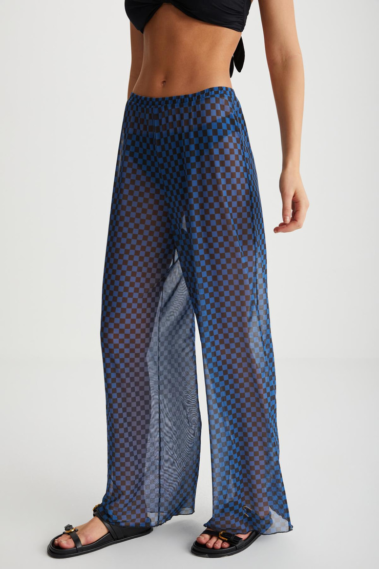 ARISTA  Relaxed Siyah - Mavi Tekli Pantolon