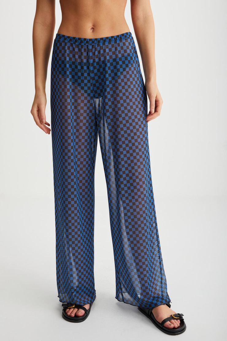 ARISTA  Relaxed Siyah - Mavi Tekli Pantolon