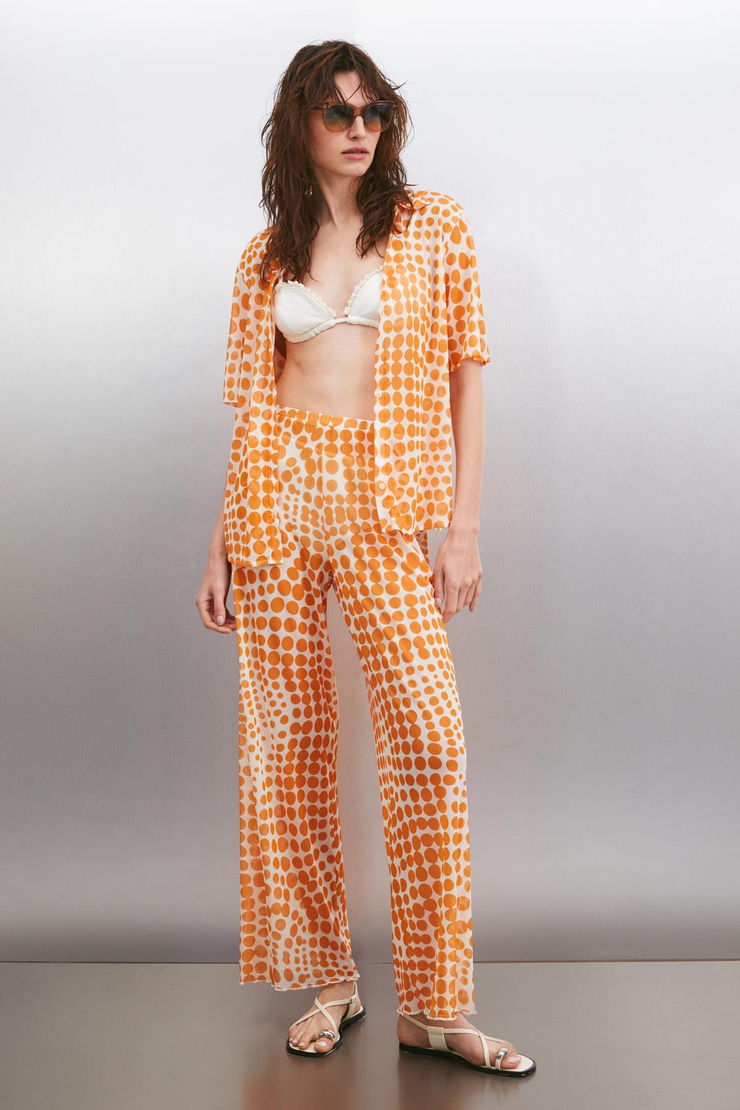 ARISTA  Relaxed Turuncu -Desenli Tekli Pantolon