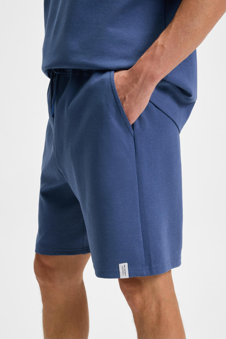 BAILEY Erkek Beli Lastikli Arka tek Cepli Kordonlu Relaxed Fit İndigo Şort