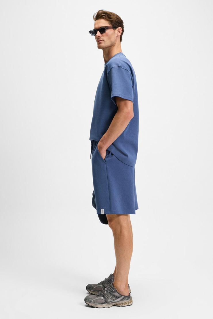 BAILEY Erkek Beli Lastikli Arka tek Cepli Kordonlu Relaxed Fit İndigo Şort