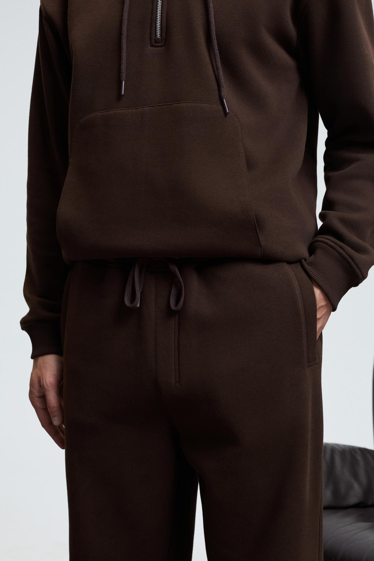 BENSON Erkek Kordonlu Lastikli Bel Relaxed Fit Kahverengi Eşofman Altı