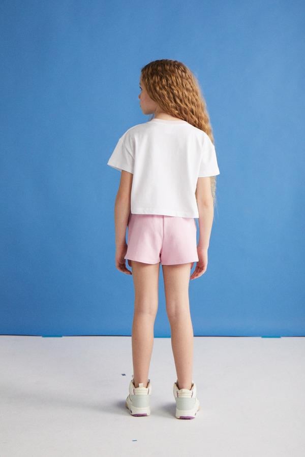 BITTEN  Crop Pembe Tekli T-Shirt