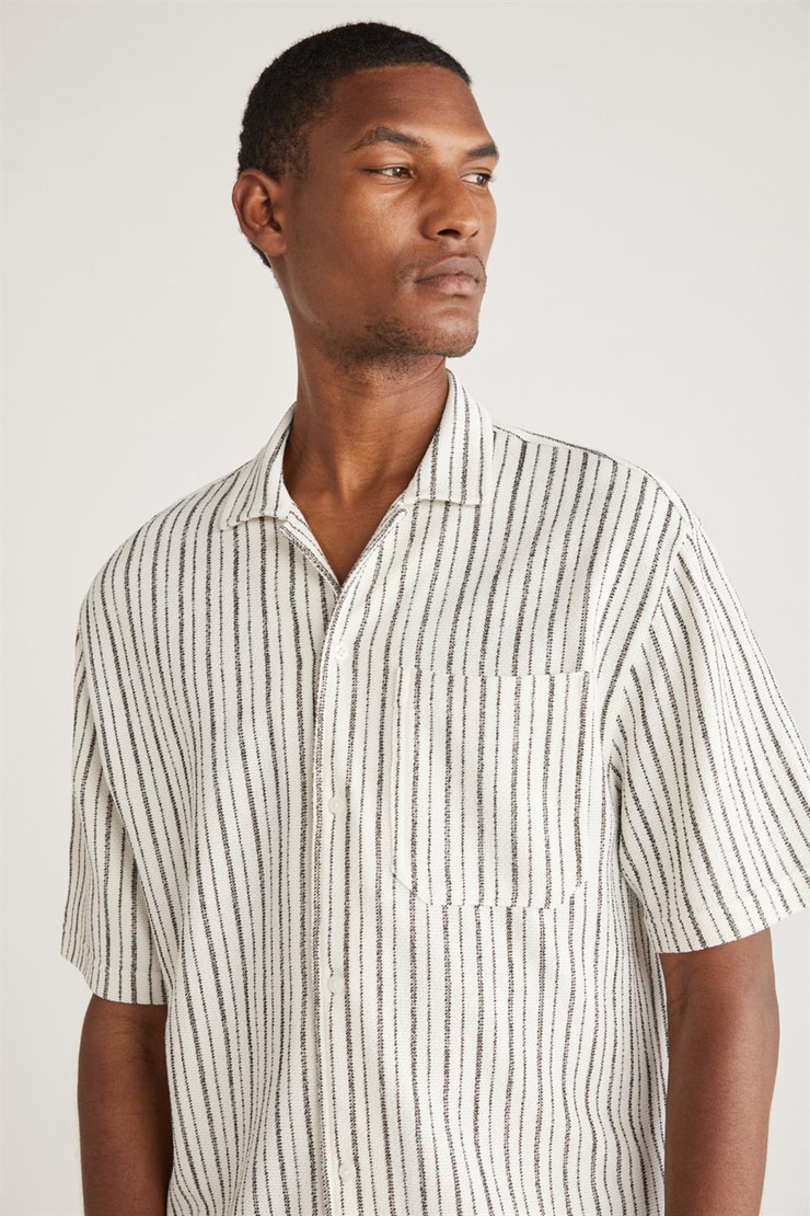 BRIEN Örme Relaxed Ekru  Gömlek