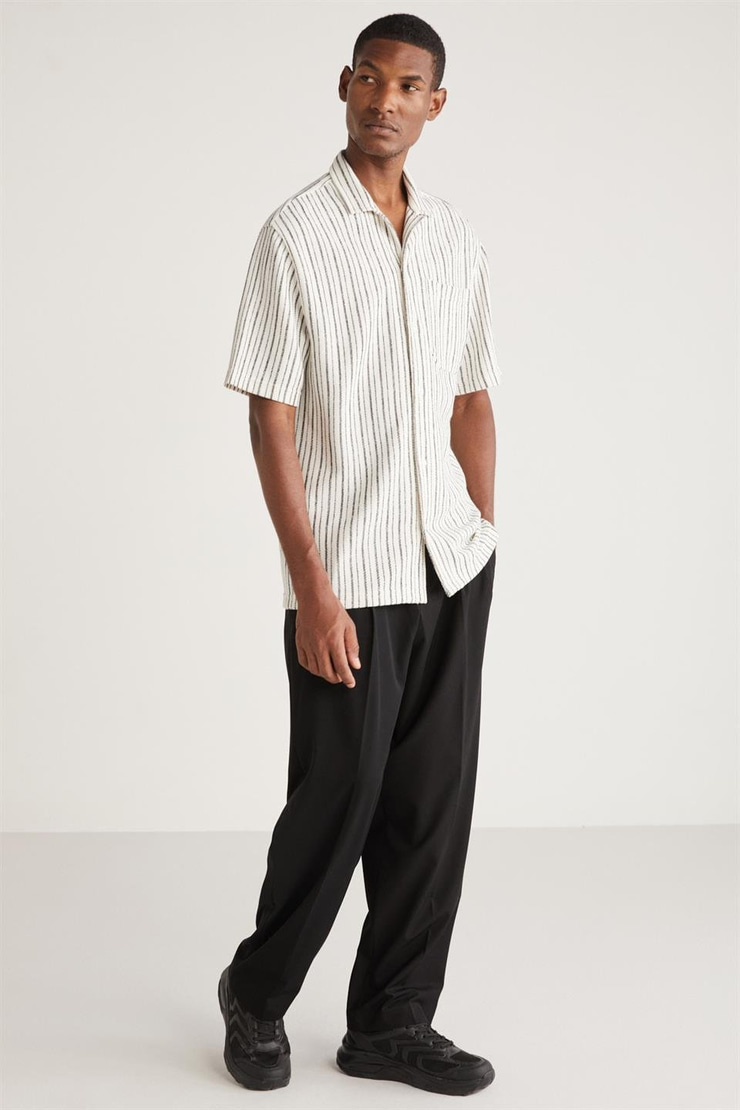 BRIEN Örme Relaxed Ekru  Gömlek