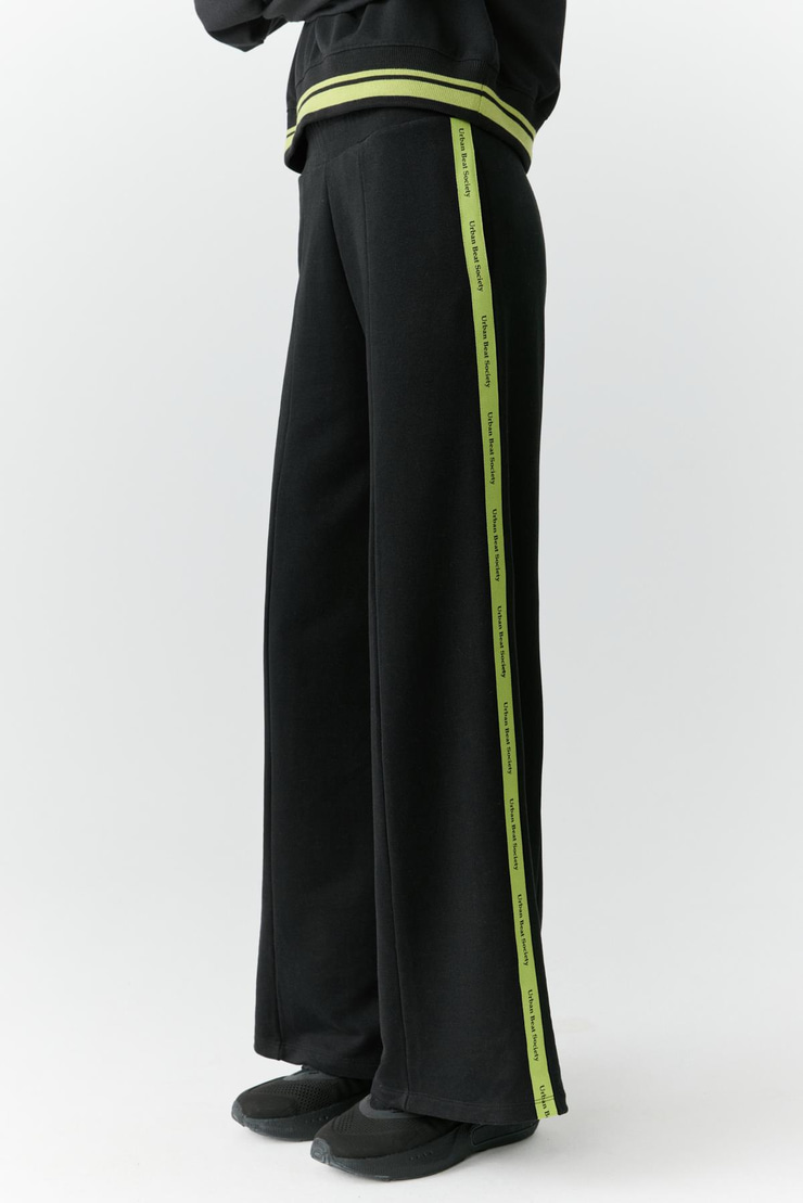 BRITTA  Kadın Beli Lastikli Geniş Paça Relaxed Siyah Eşofman Altı