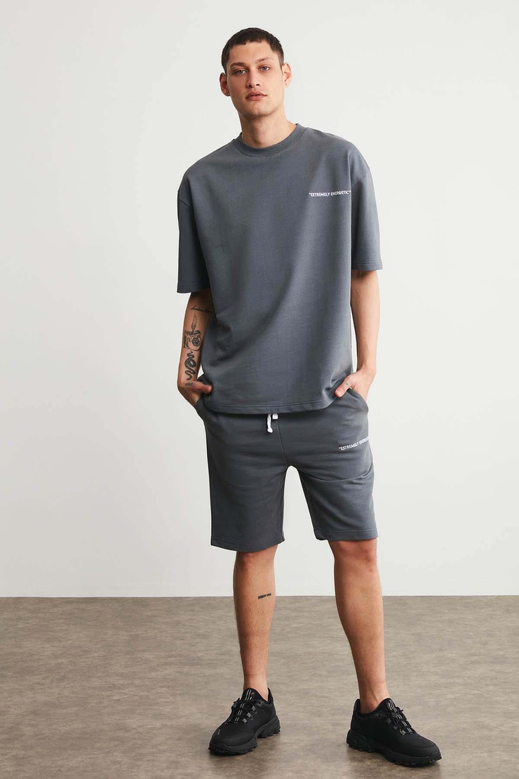 Buga Comfort Koyu Gri Şort & Bermuda