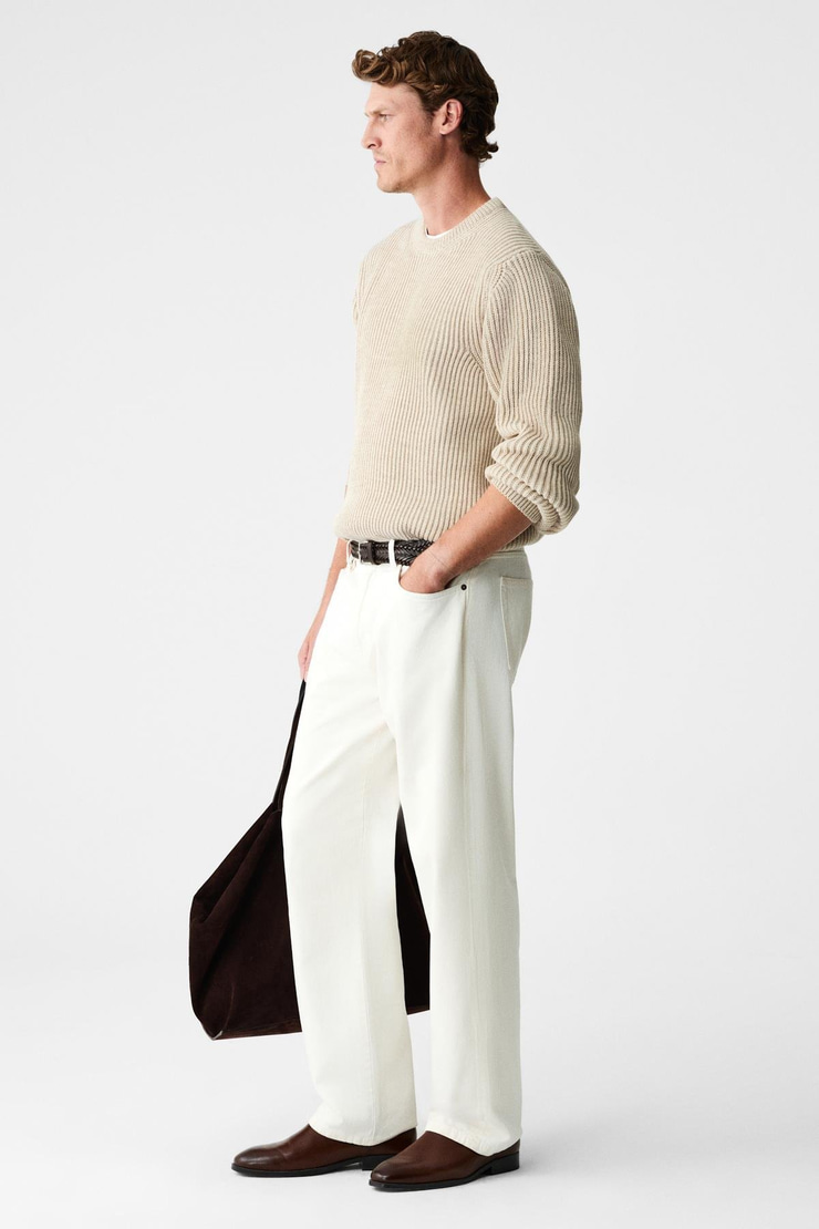 CABLIN Erkek Yuvarlak Yaka Regular Fit Triko Taş Rengi Kazak