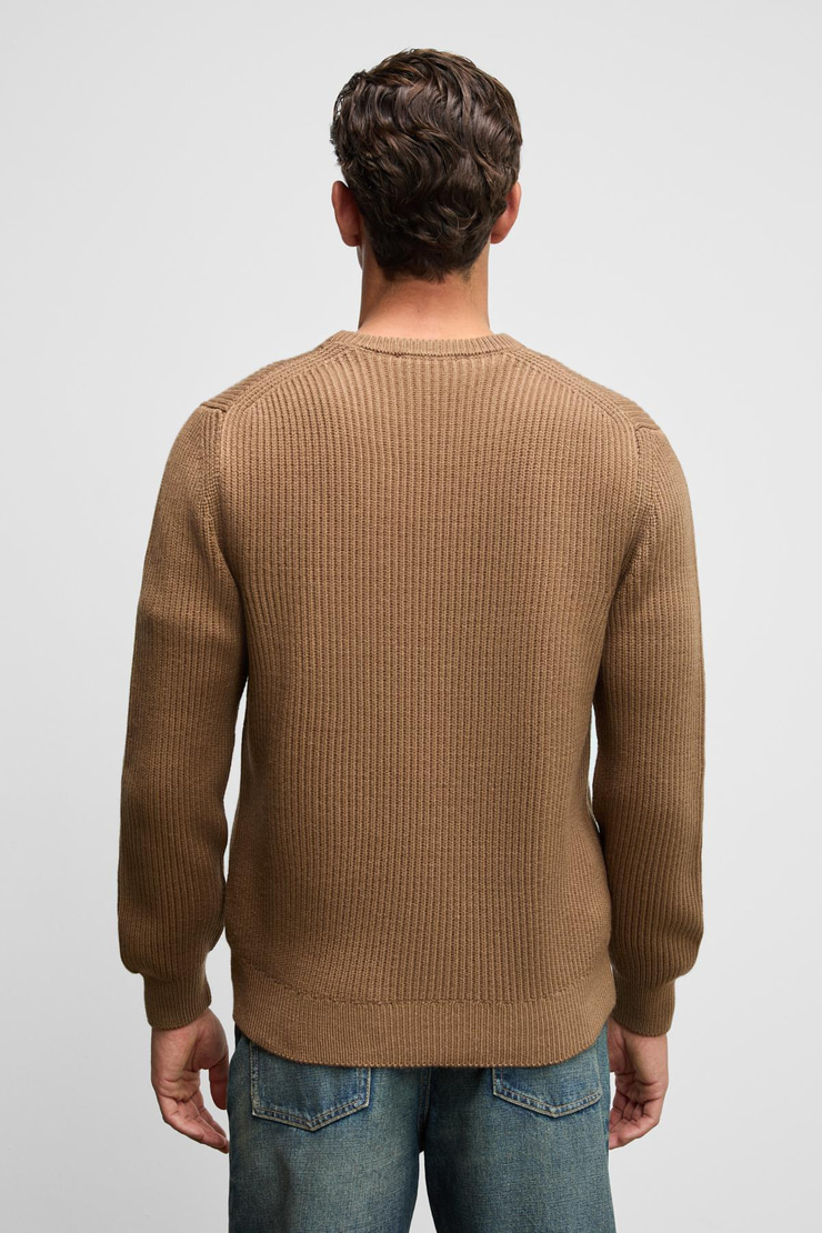 CABLIN Erkek Yuvarlak Yaka Regular Fit Triko Vizon Kazak