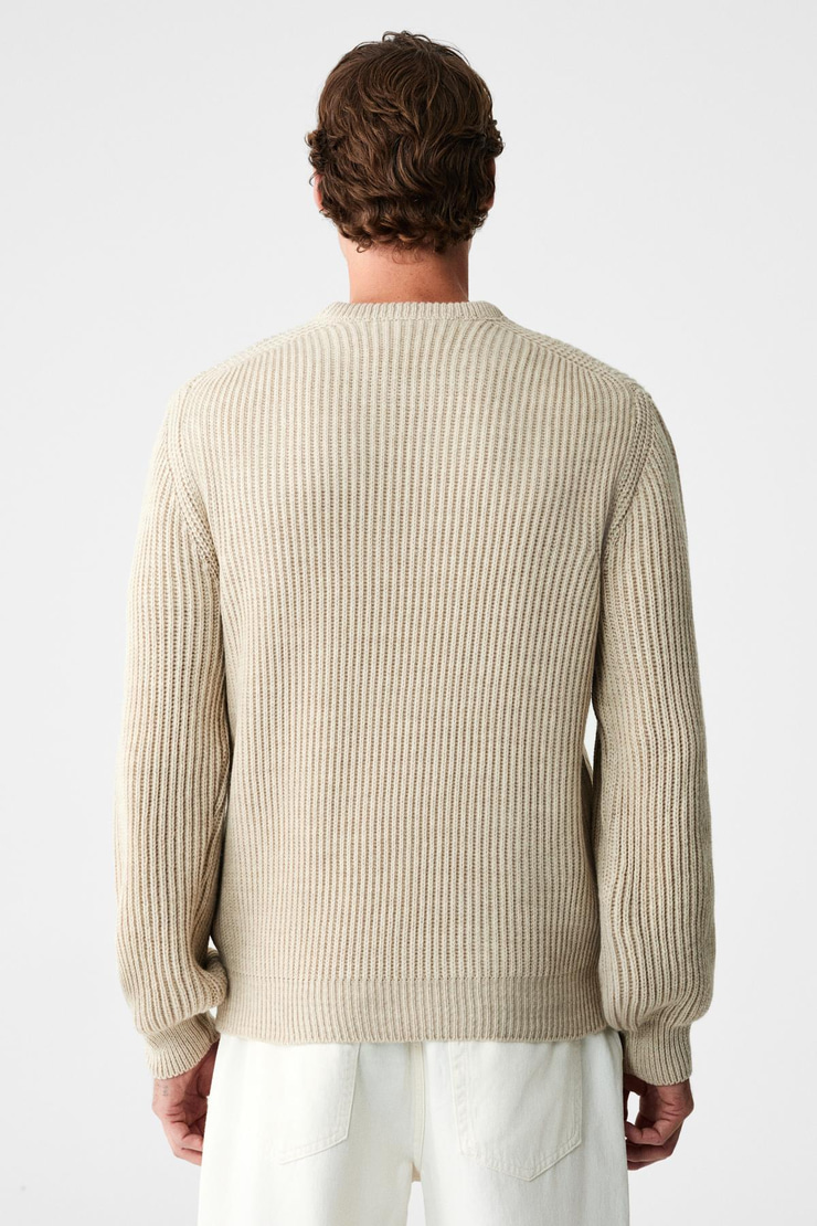 CABLIN Erkek Yuvarlak Yaka Regular Fit Triko Taş Rengi Kazak