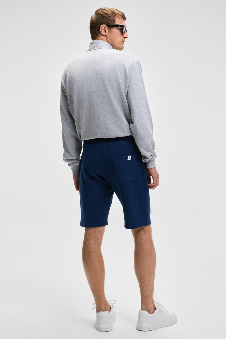 CAMILLO Erkek Cebi Fermuarlı Beli Lastikli Lacivert Şort & Bermuda