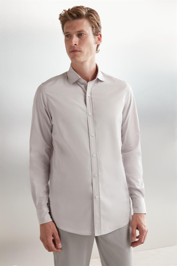 CARLSTEN  Slim Açık Gri  Gömlek