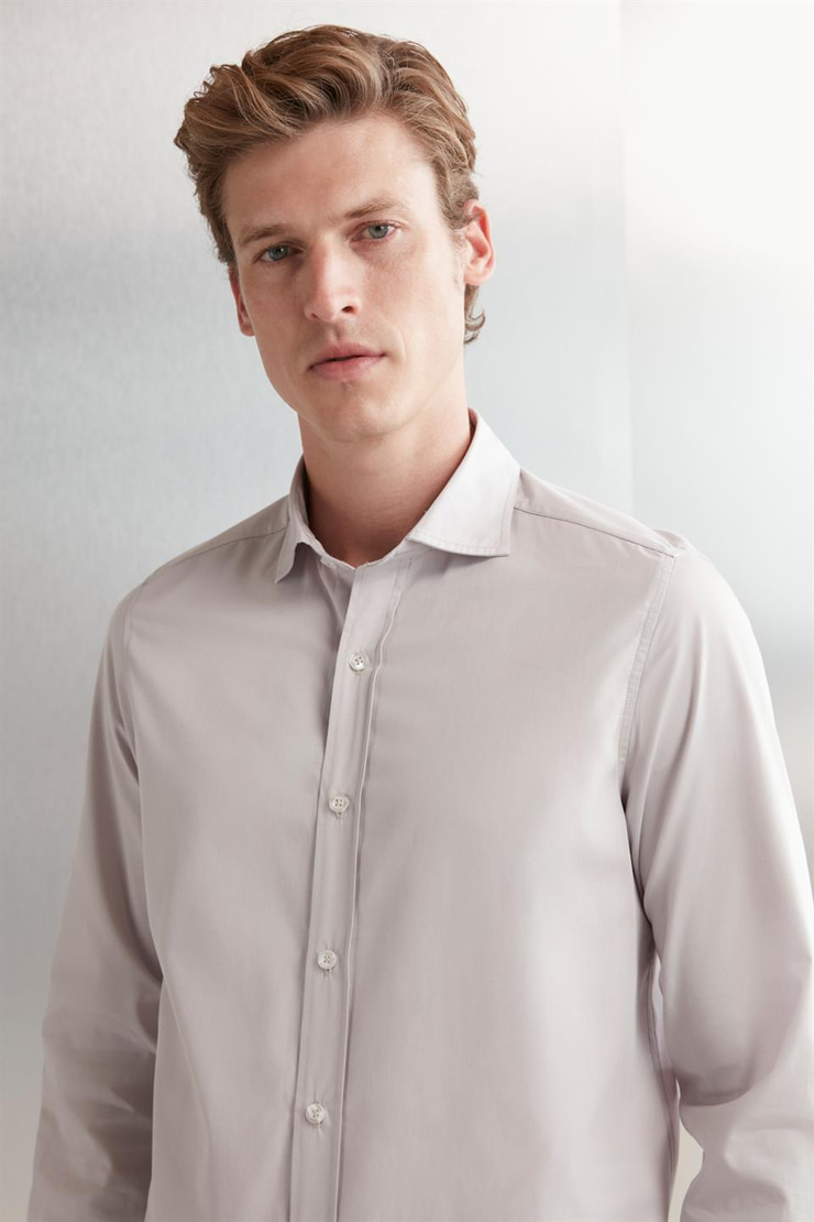 CARLSTEN  Slim Açık Gri  Gömlek